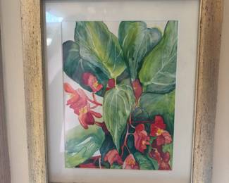 Watercolor Painting of Begonias