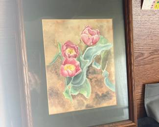 Watercolor Painting of Tulips