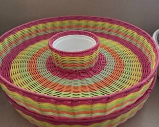 Woven Plastic Chip and Dip Platter