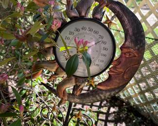 Celestial Sun and Moon Garden Stake Thermometer