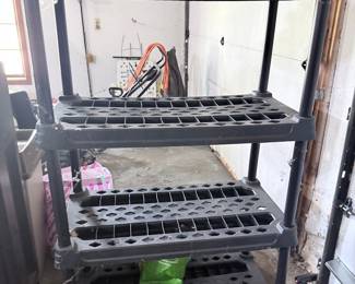 Gracious Living 4-Tier Heavy-Duty Plastic Shelving Unit