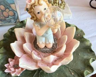 Fairy on Lotus Flower Figurine