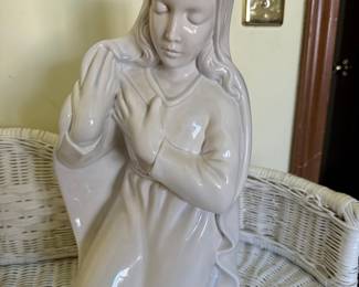 Vintage Ceramic Figurine of a Kneeling Madonna