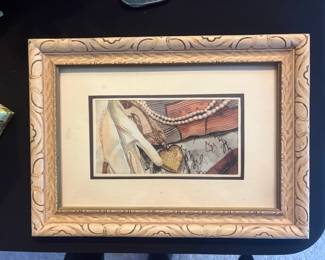 Framed Watercolor Print of Fashion Accessories