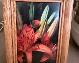 Wooden Picture Frame with Tiger Lily Print