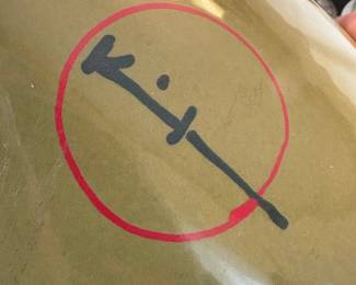 Unknown Ceramic Vase with Red Circle and Black Symbol