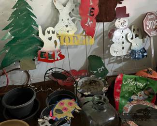 Assorted Metal Holiday Yard Stakes