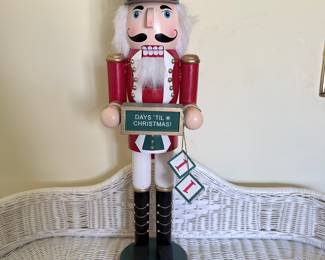 Wooden Christmas Nutcracker with Countdown Blocks