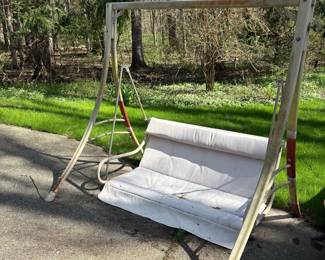 Metal Patio Swing with Cushions