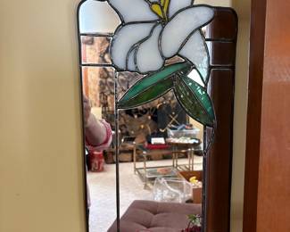 Stained Glass Magnolia Mirror