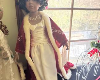 Victorian-style Porcelain Christmas Doll