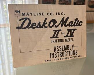 Mayline Co. Inc. Desk-O-Matic II and IV Drafting Tables Assembly Instructions
