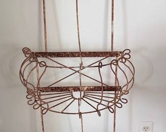 Ornate Wrought Iron Tiered Plant Stand