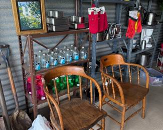 More wood chairs and kitchen storage options