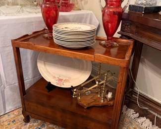 Pair of 'Ruby Stained' glass vases