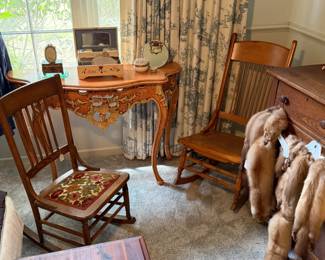 Side chairs and tables