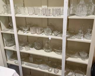 Fostoria and Antique Victorian decanter 