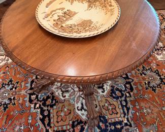 Lovely table and hand knotted rug