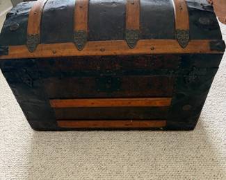 Antique steamer trunk.