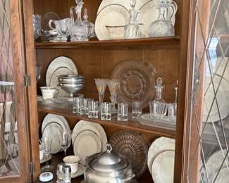 Large collection of pewter, crystal, china.