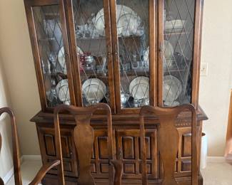 Ethan Allen Classic Manor large china cabinet.