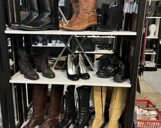 leather boots and shoes