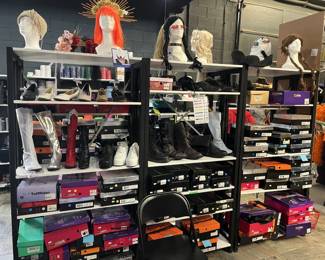 wigs and costume shoes