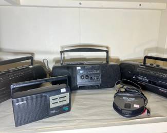 Sony and Panasonic boomboxes and Discman