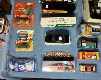 "General Lee" Dukes of Hazzard car alongside various NASCAR die-casts