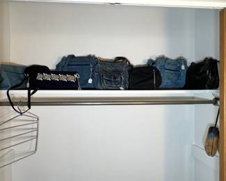 Variety of practical and stylish handbags including denim and leather styles