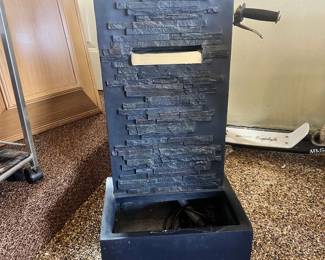 Modern slate-look waterfall floor fountain - a serene home decor piece