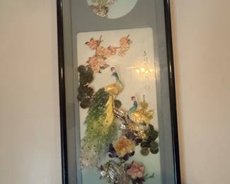 Vintage Stone inlay oriental photo decor