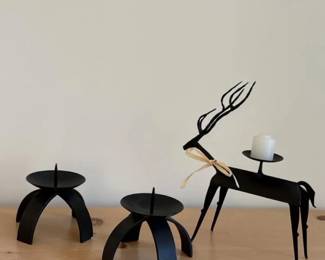 076 trioofblackwroughtironcandleholder