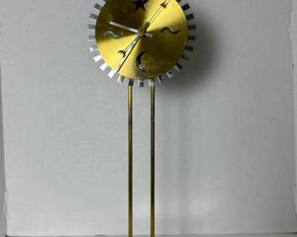 166 vintageikeamcmbrasstableclockjapan