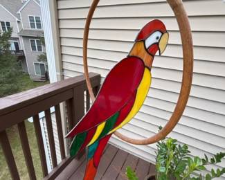 005 largestainedglassparrotsuncatcherin