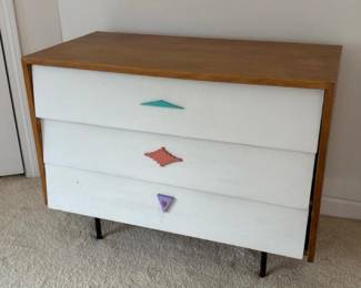 137 midcenturyknoll3drawerdresserwith