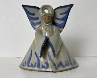 164 handmadeceramicangelbellfigurinesig