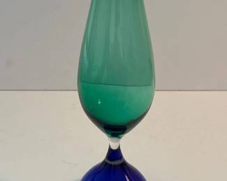 086 greenandblueartglassvase