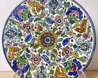 021 handpaintedceramicwallplatewithmul