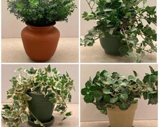 072 fourdecorativeartificialplantsinpot