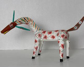 049 floralwoodenalebrijesculpturesigned