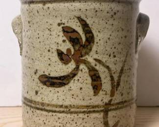 114 signedhandmadeglazedstonewarecrockw