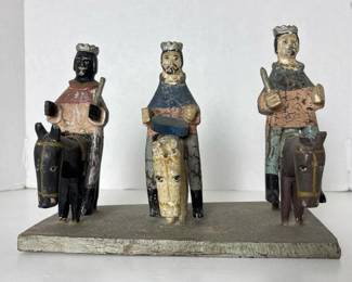 050 vintagehandcarvedwoodenthreewiseme