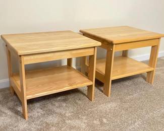 127 pairofwoodendtableswithnaturallig