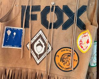 1970’s Y-Indian Guides suede vests w/ accessories