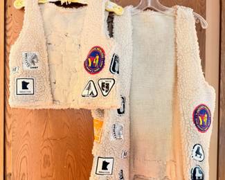 1980’s Y-Indian Princess “shearling” vests w/ accessories