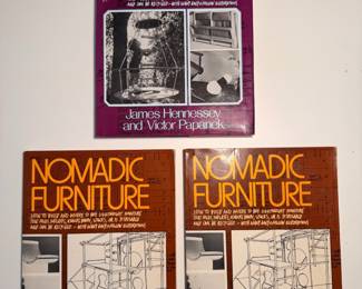 Two copies of the First Edition of ‘Nomadic Furniture - James Hennessey and Victor Papanek’. The two signed and personalized copies will be included with their corresponding furniture piece