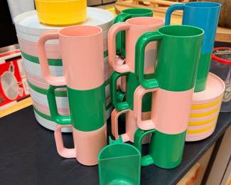 Nice selection of vintage Heller stackable dishes