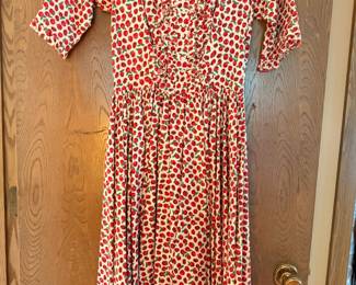 Vintage Jonathan Logan tomato & lady bug print dress