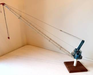 Custom made detailed scale model of a Sea Horse pedestal crane, made by hand by our client